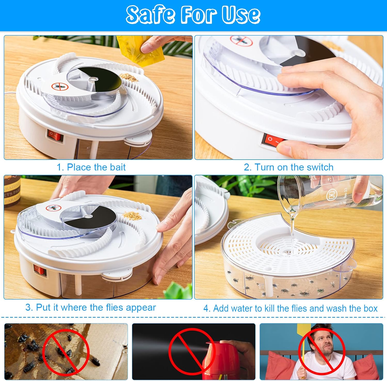 🪰 Electric Fly Trap - Automatic Indoor Insect Catcher for Flies, Gnats & Mosquitoes