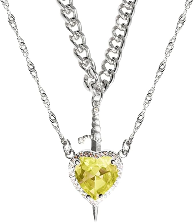 ❤️⚔️ Heart & Sword Necklace Set, 2-Piece Matching Jewelry
