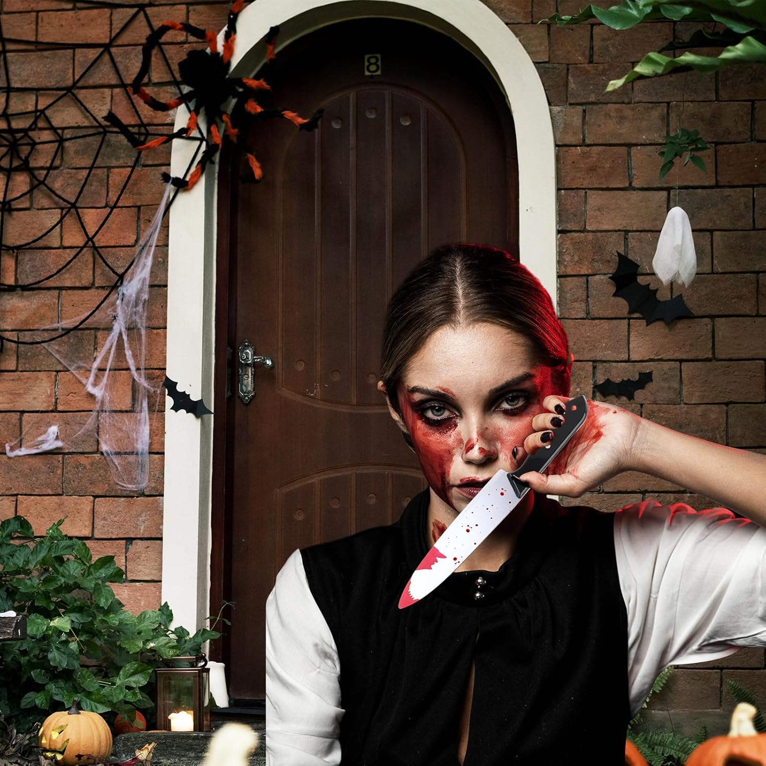 🔪 Bloody Fake Knife Halloween Cosplay Prop