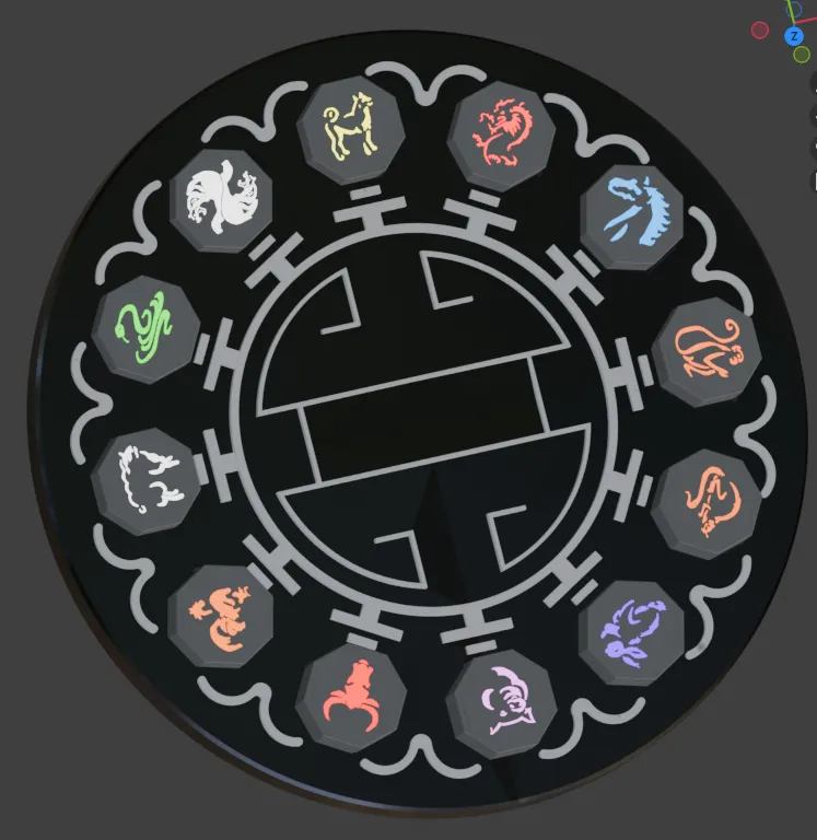 Awakening Totem - Chinese Zodiac Talisman & Bagua Display Base (LED Installable) 🐉🔮