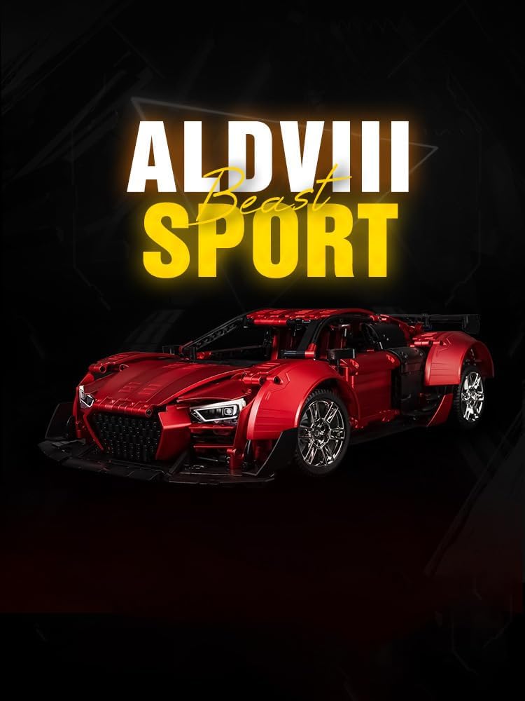🏎️  Technical Sports Car Building Block Set - 2641 Pieces with Simulated V10 Engine