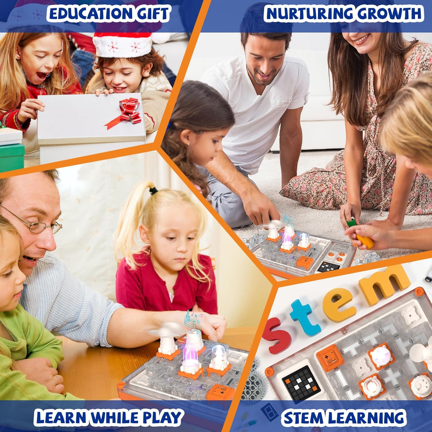 🔬 Kids Electronic Learning Kit - 500+ Circuit Experiments Rechargeable Set | Safe Low-Voltage Science Toy for Home & School