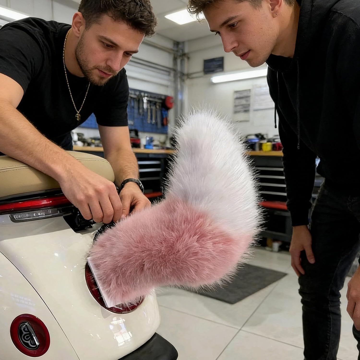 🐾 Adjustable Waterproof Scooter Animal Tail | Dynamic Swing Motorcycle Decoration