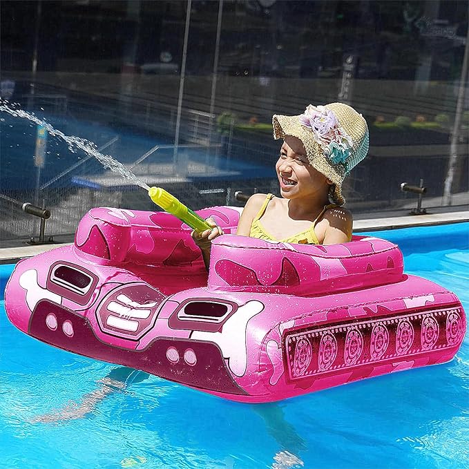 🚀 Inflatable Tank Pool Float With Water Gun