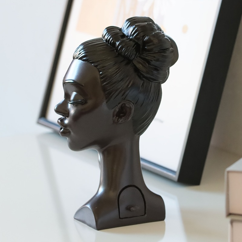 🖤 Black Woman Face Backflow Incense Burner | Waterfall Smoke Aromatherapy Furnace, Art Home Decor & Gift