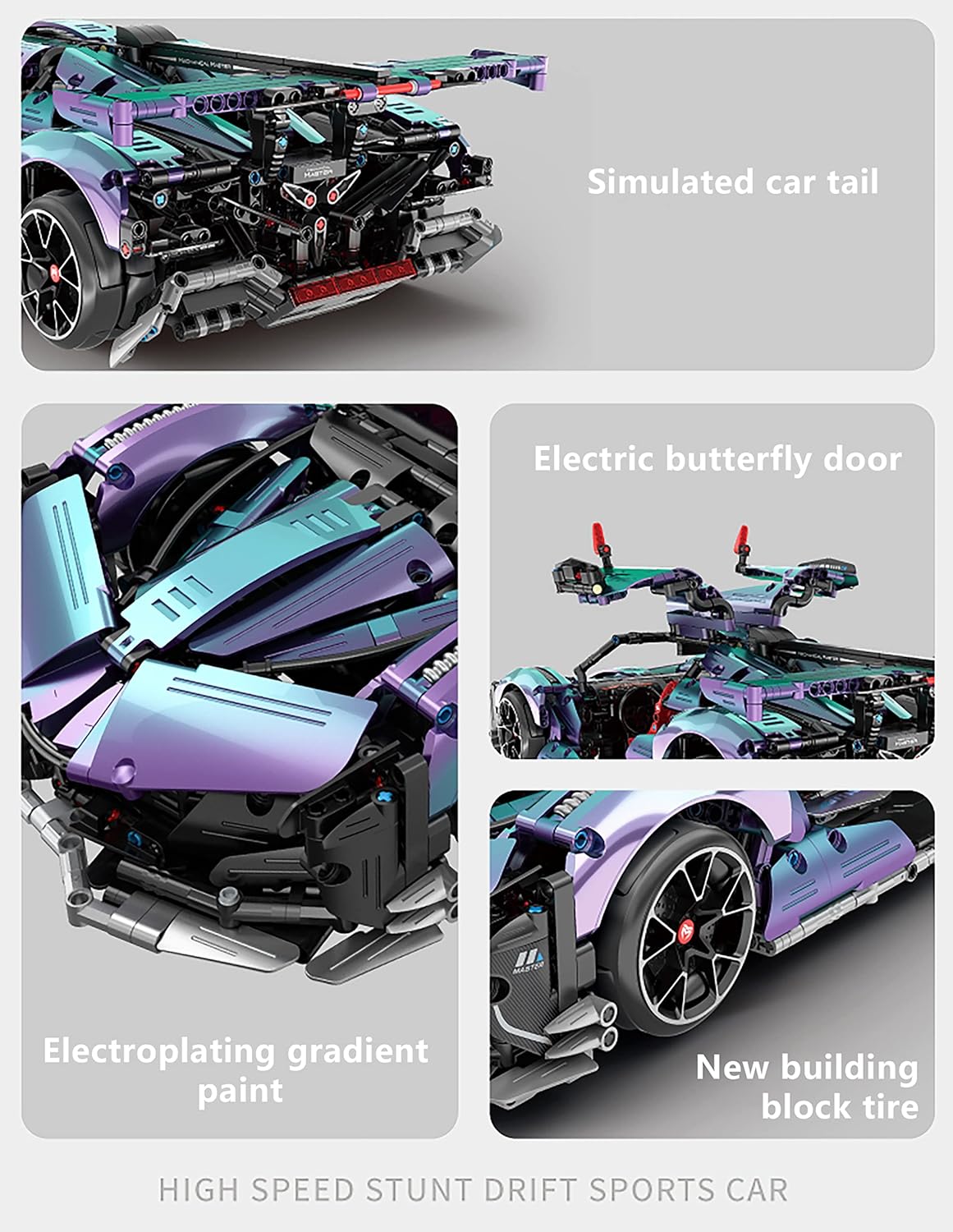 🏎️ Supercar Building Block Set | RC Drift Racing Model with Motors
