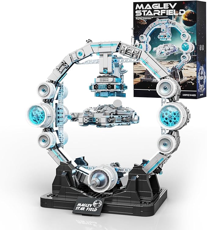 🚀 Adult Spacecraft Building Set - Magnetic Levitation Starship with LED Lights | Space War Collectible & Gift