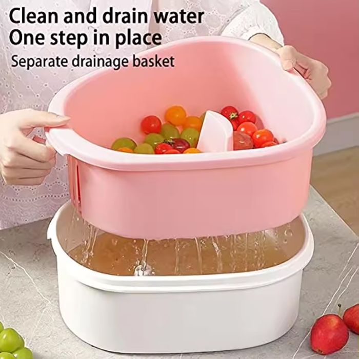🥬 Manual Multi-Function Fruit & Vegetable Washer | 720° Rotating Vortex Cleaner, No Electricity Needed