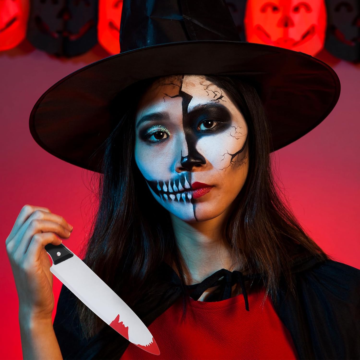 🔪 Bloody Fake Knife Halloween Cosplay Prop