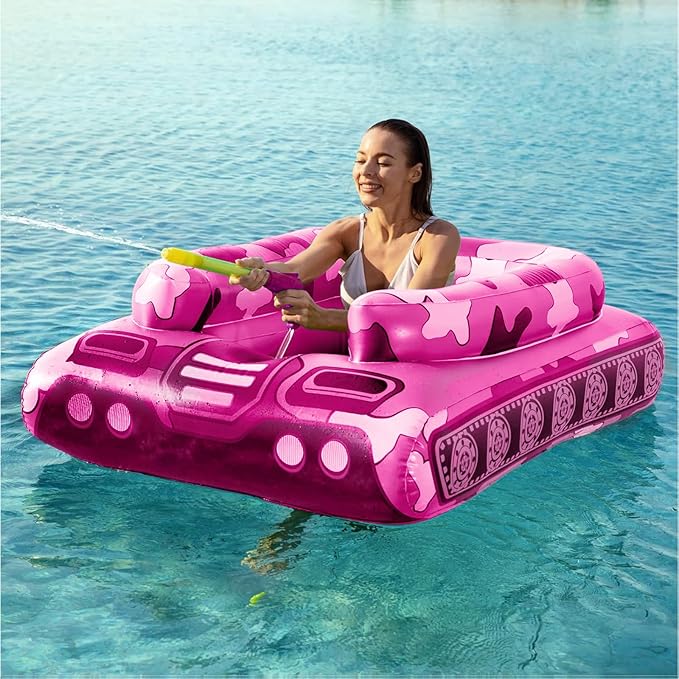 🚀 Inflatable Tank Pool Float With Water Gun