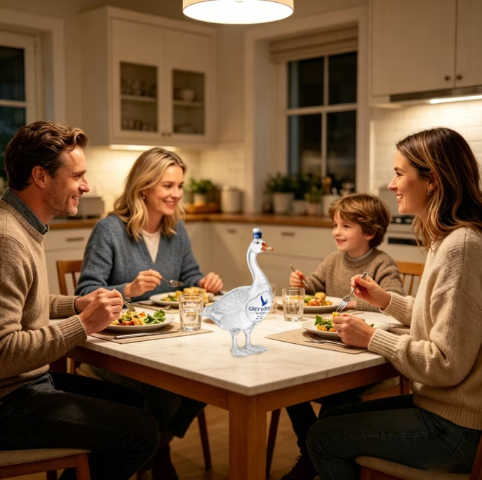 🦢 3D Carved Grey Goose Whiskey Bottle 