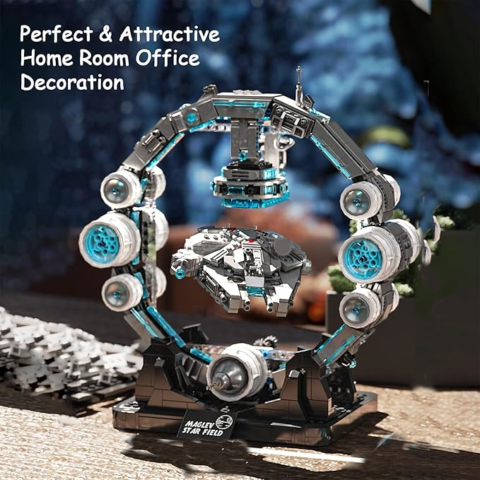 🚀 Adult Spacecraft Building Set - Magnetic Levitation Starship with LED Lights | Space War Collectible & Gift