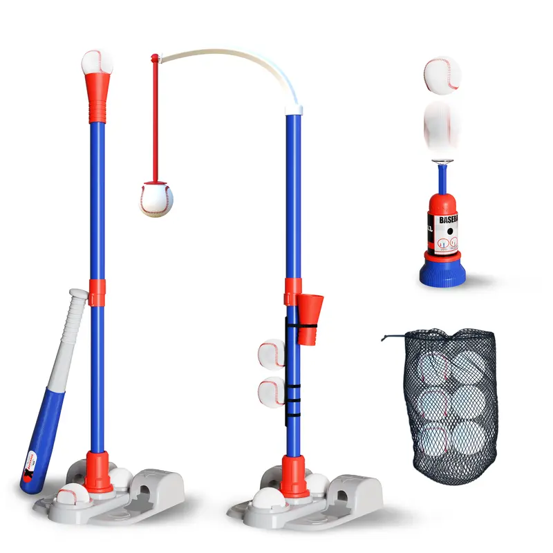 ⚾ 3-in-1 T-Ball Set for Toddlers 3-5 Years - Adjustable Height Baseball Toy with Auto Pitcher