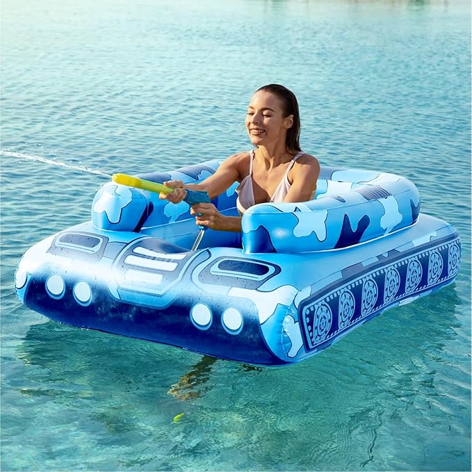 🚀 Inflatable Tank Pool Float With Water Gun