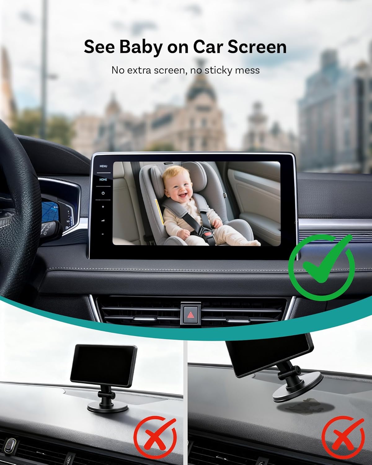 Car Baby Monitor Camera with Wireless CarPlay Adapter 📹👶