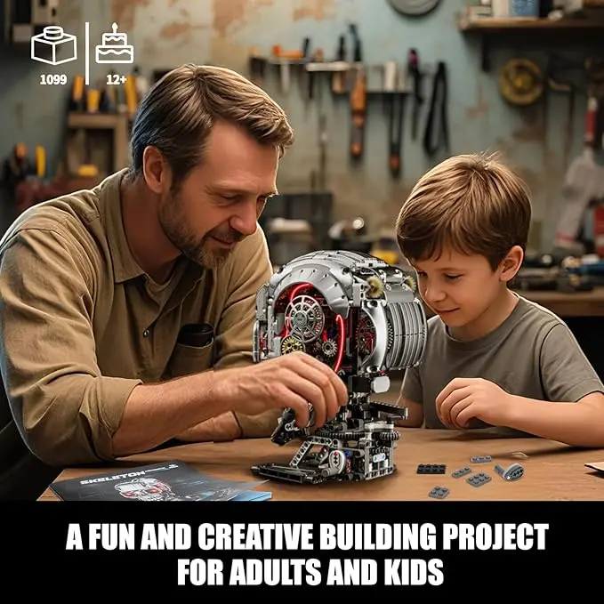💀 Skull Building Block Toy Model - Valentine's Day Gift for Adults 🧩❤️