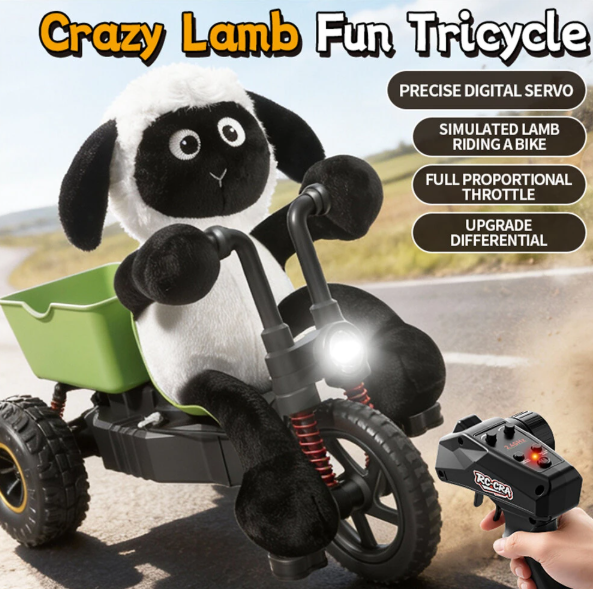 🐑 Remote Control Lamb Tricycle - Drift Stunt High-Speed Racing Toy with LED Lights 🚲