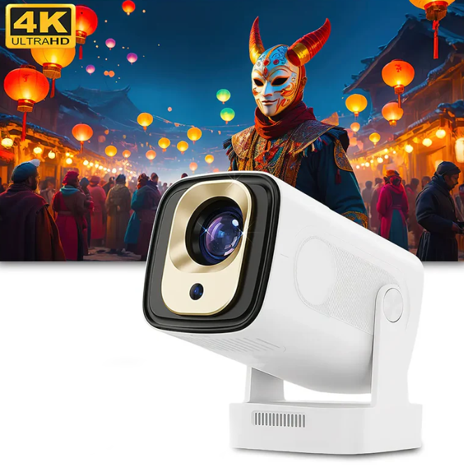 📽️ Smart 1080P Projector with 4K Support | Auto Focus & Keystone Correction, WiFi6 Bluetooth Home Theater Projector