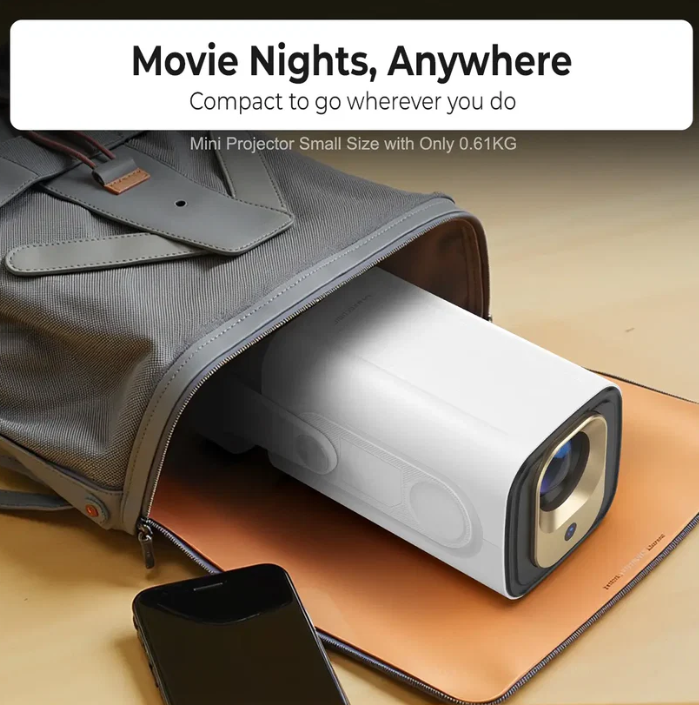 📽️ Smart 1080P Projector with 4K Support | Auto Focus & Keystone Correction, WiFi6 Bluetooth Home Theater Projector