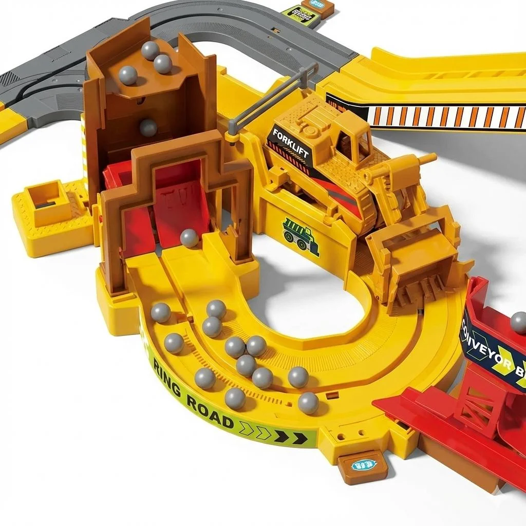 🚛 Children's Engineering Adventure Track Set - Electric Conversion Track with Excavator 🧒