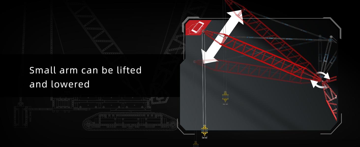 Mould King 17015 科技履带式起重机积木套装，适合儿童，配备重型履带式起重机电机和工程车玩具遥控塔式起重机模型