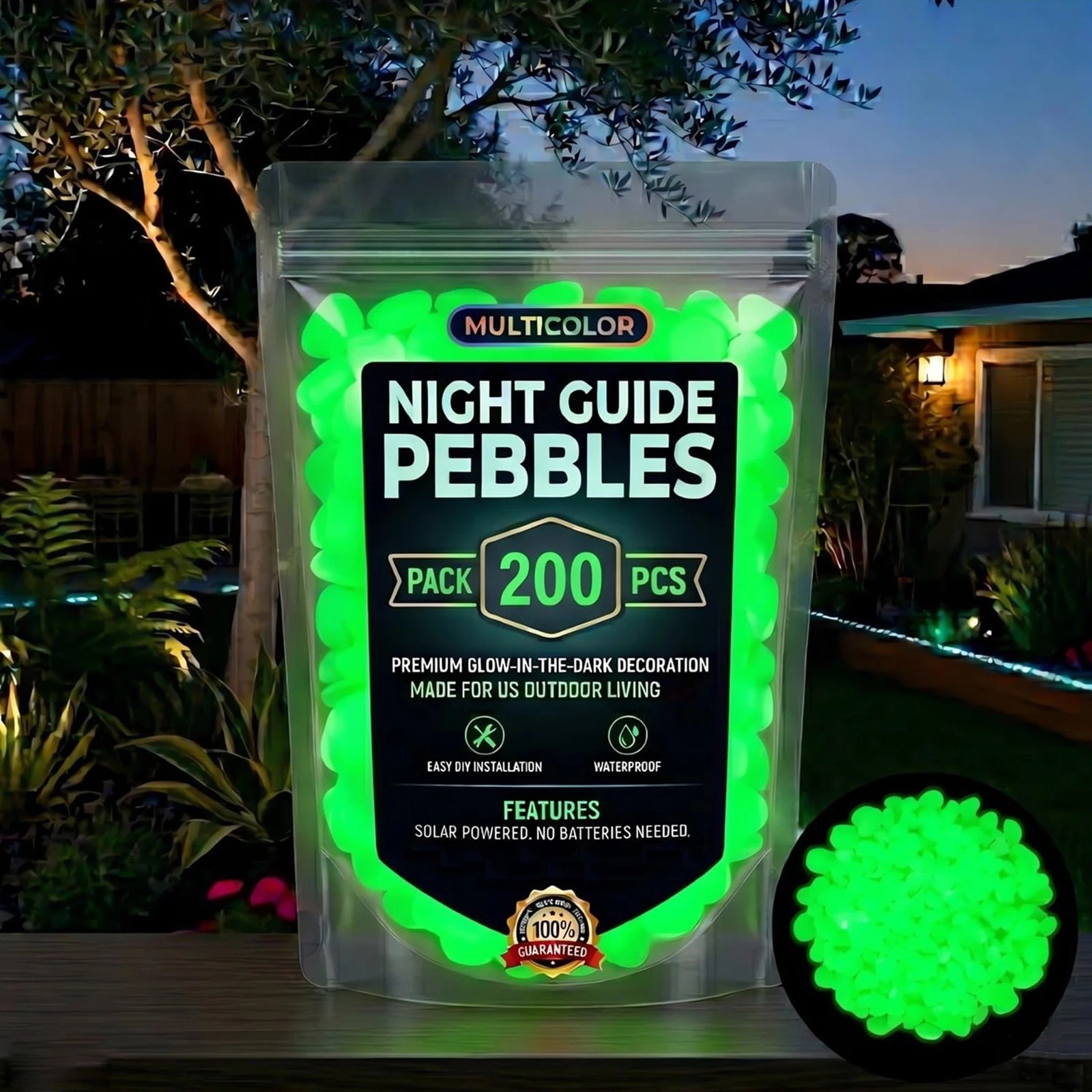 🌌 Glow In The Dark Pebbles | Luminous Decorative Stones