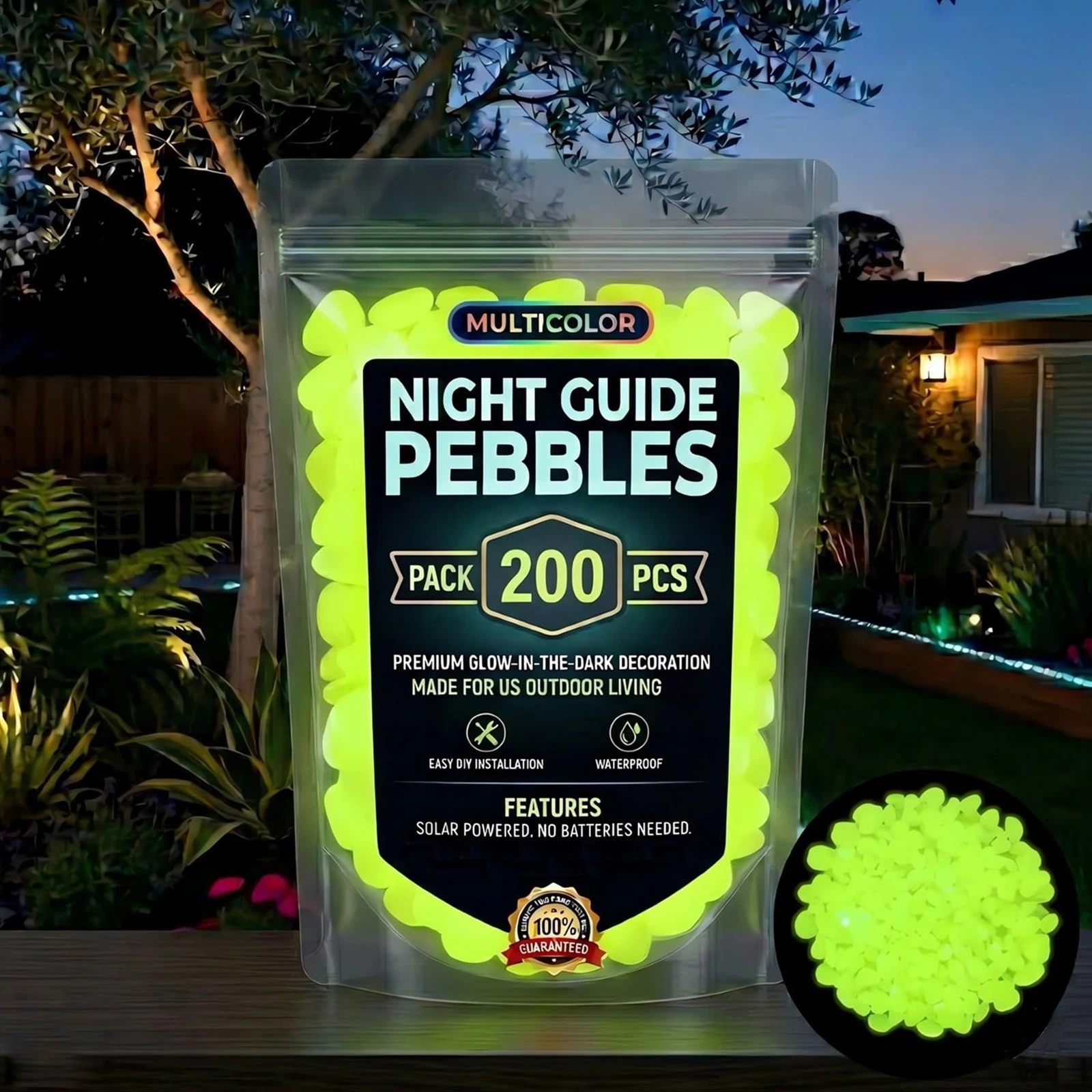 🌌 Glow In The Dark Pebbles | Luminous Decorative Stones