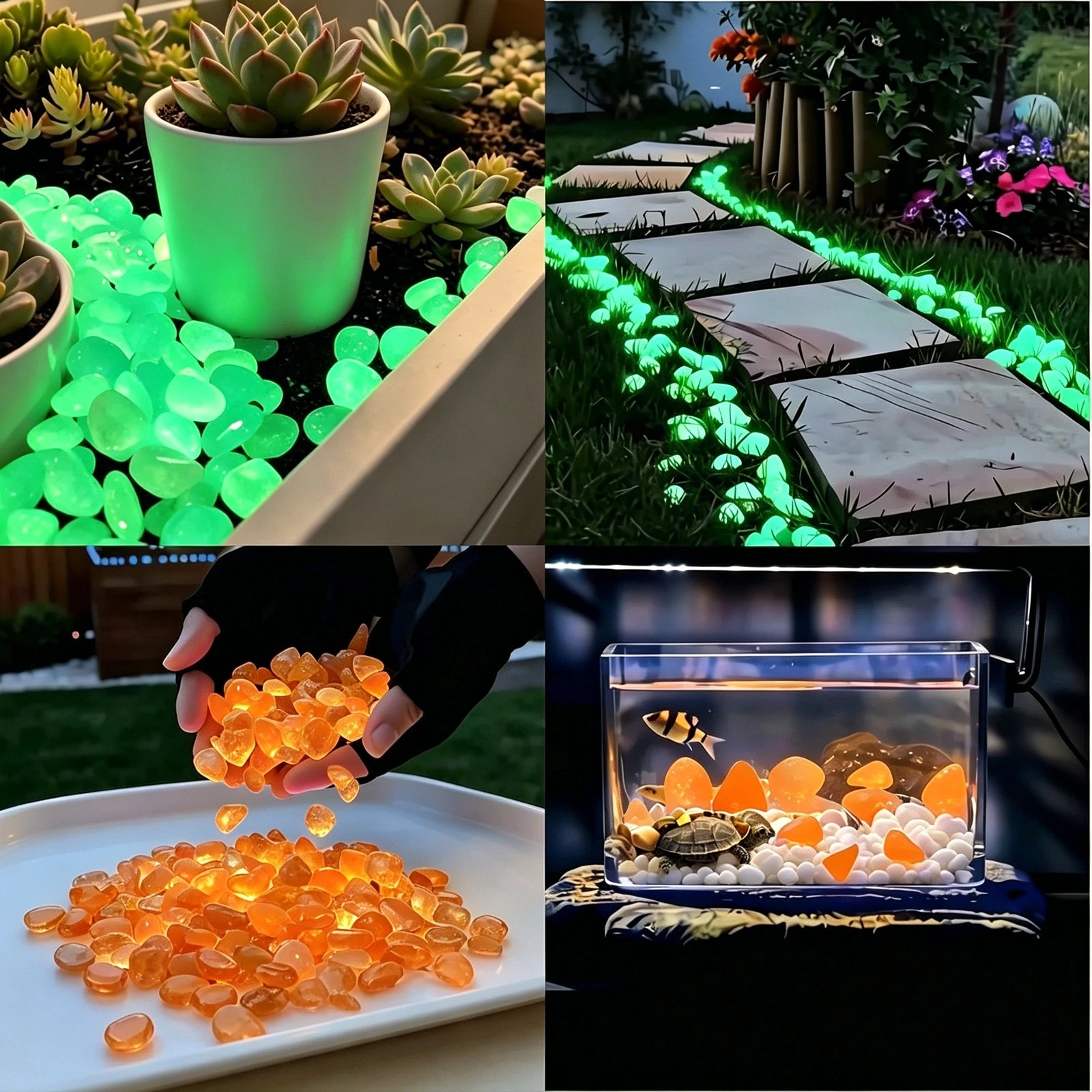 🌌 Glow In The Dark Pebbles | Luminous Decorative Stones