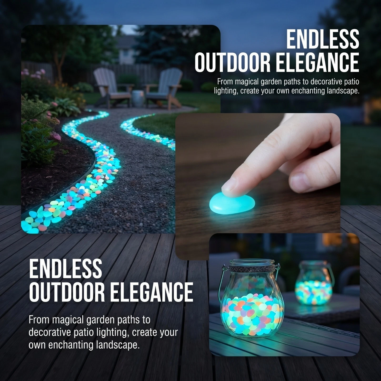 🌌 Glow In The Dark Pebbles | Luminous Decorative Stones