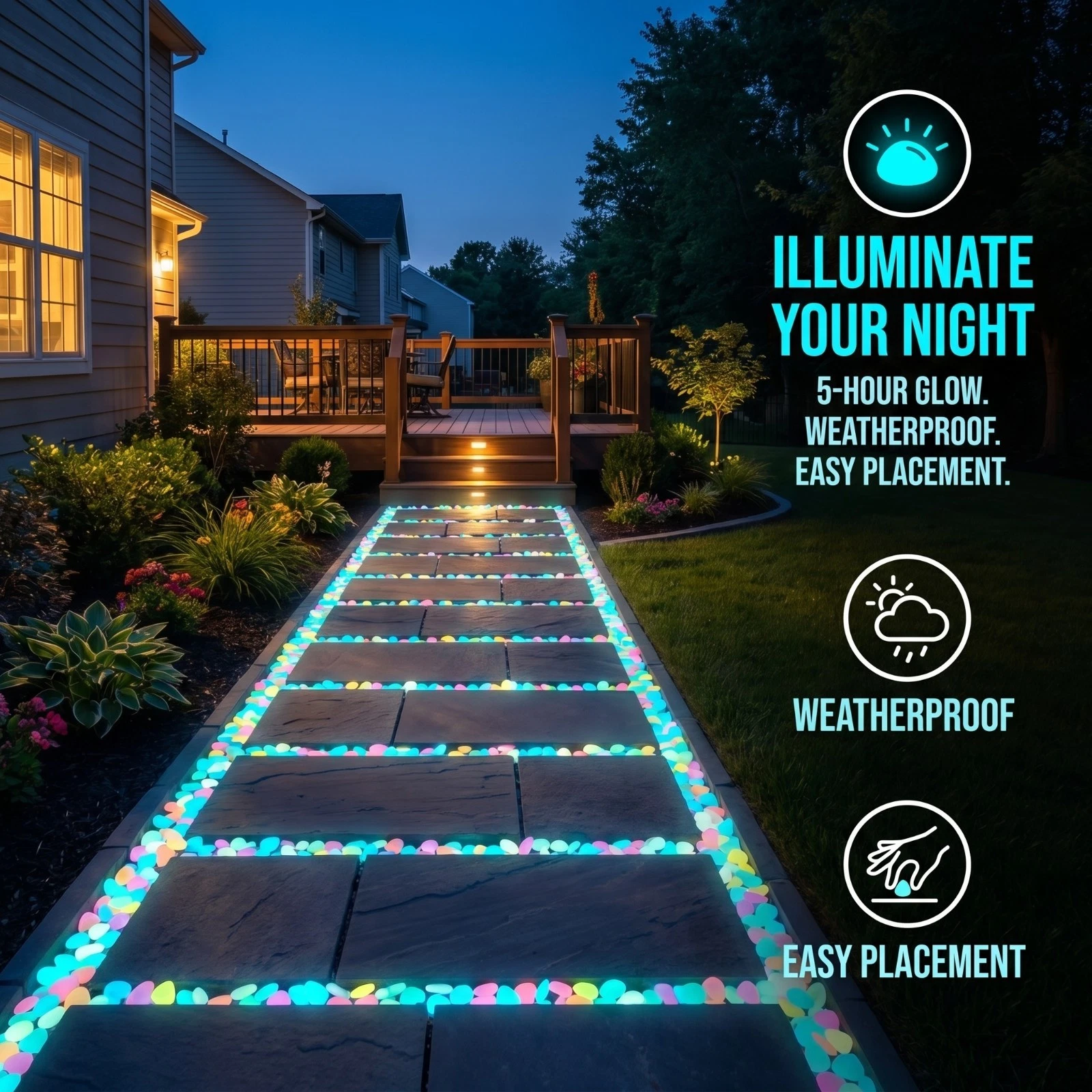 🌌 Glow In The Dark Pebbles | Luminous Decorative Stones
