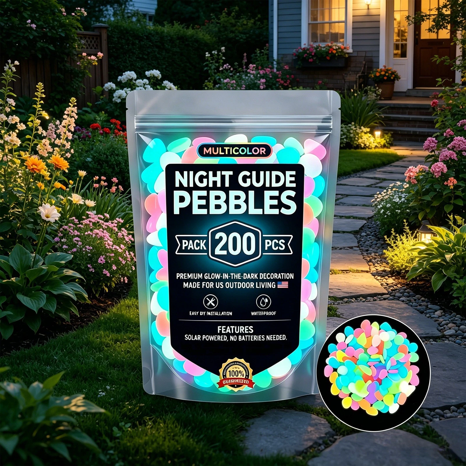 🌌 Glow In The Dark Pebbles | Luminous Decorative Stones