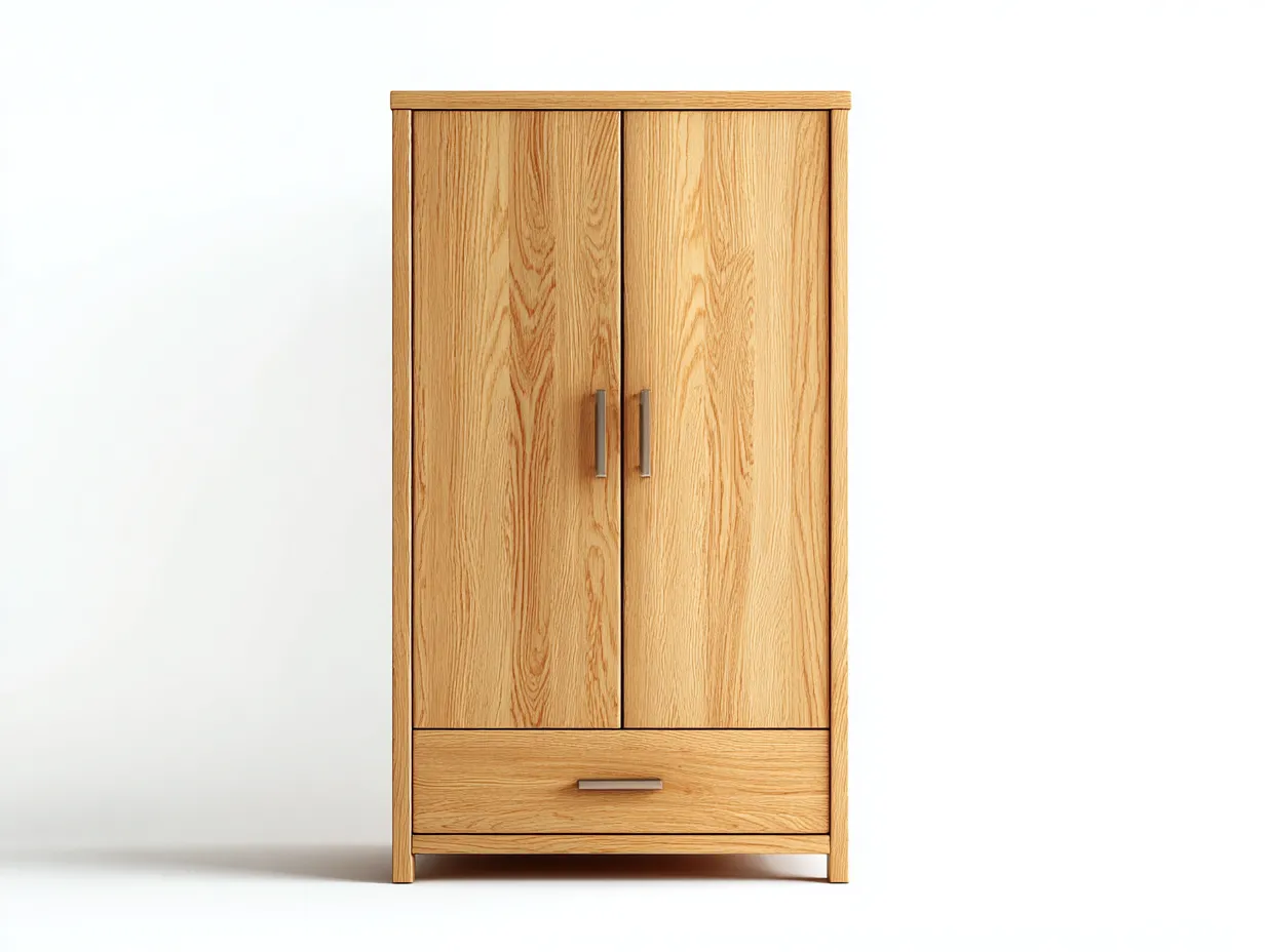 Kleiderschränke mit zwei Türen - Holz-Metall - 94x56x188 cm - Natur - Moderner Stil-Loftmyhaus