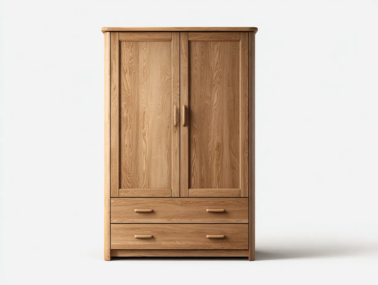 Kleiderschränke mit zwei Türen - Holz - 104x60x200 cm - Natur - Zeitloser Stil-Loftmyhaus