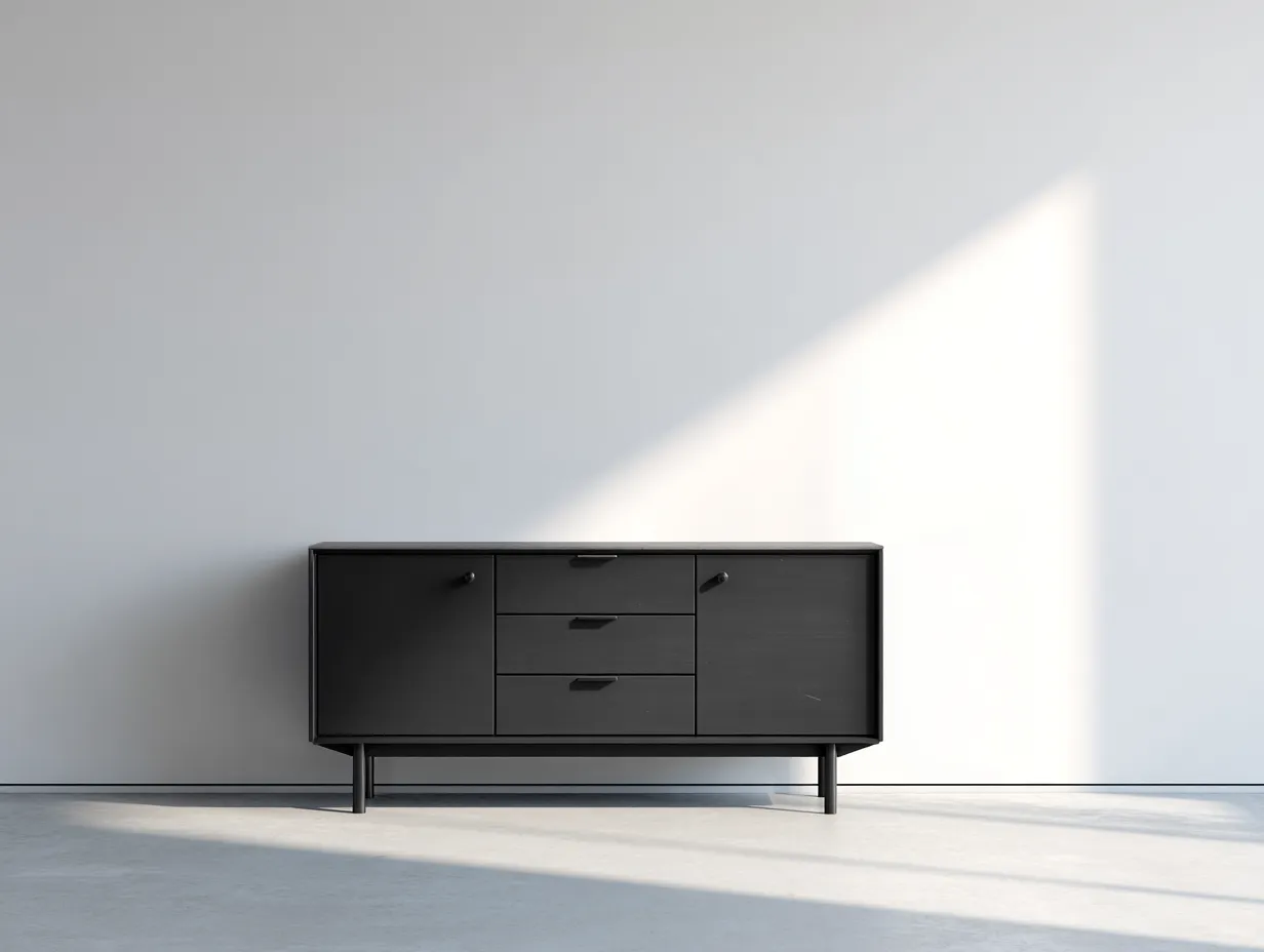 Dielenschränke-Holzwerkstoff-Metall-114x40x77 cm-Schwarz-Moderner Stil-Loftgethut