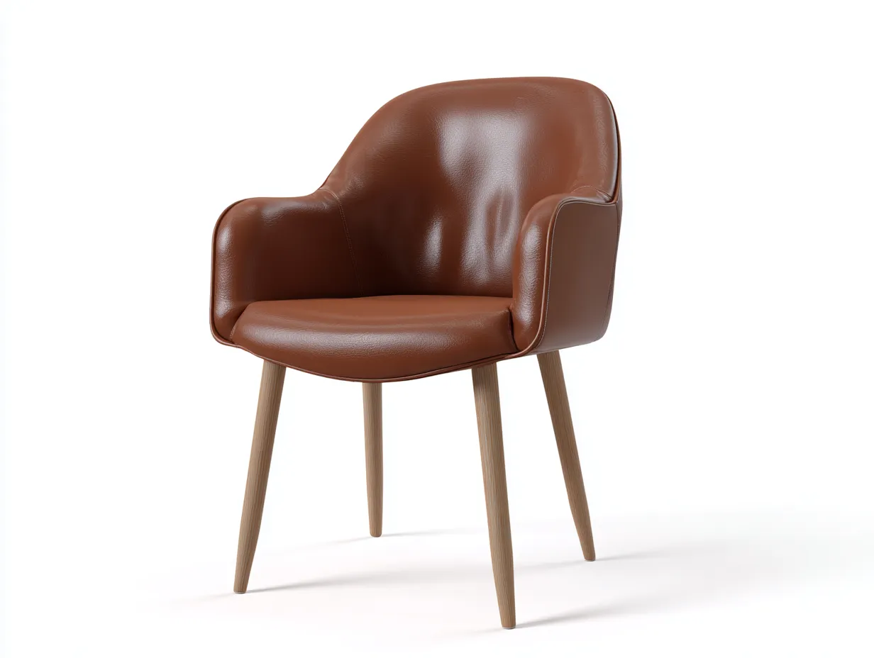 Esszimmerstühle - Kunstleder-Holz - 60x58x82 cm - Braun - Modern-Loftgethut