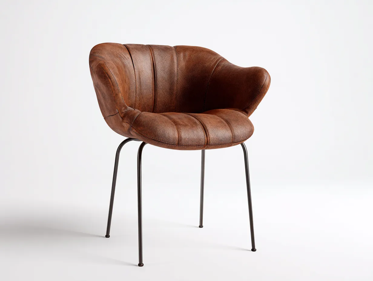 Esszimmerstühle - Kunstleder-Metall - 59x56x81 cm - Braun - Retro-Loftgethut