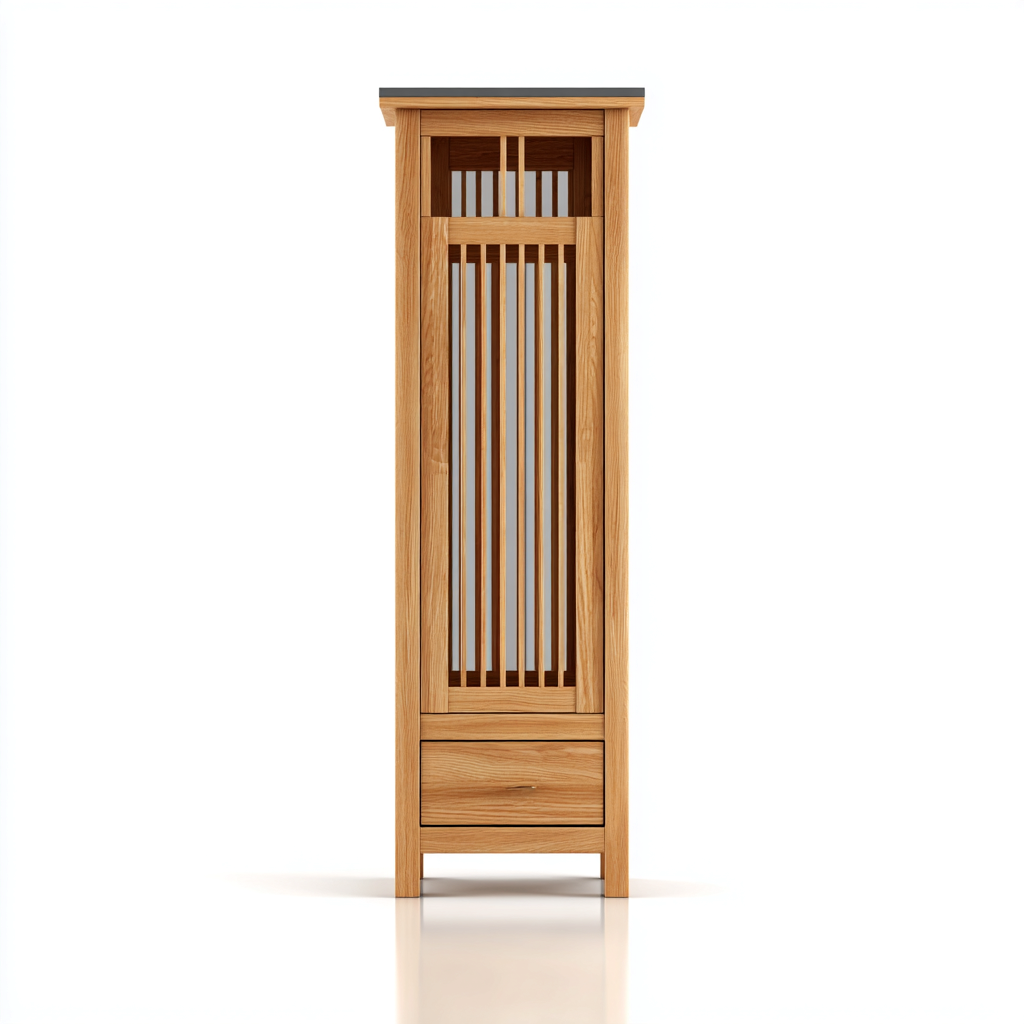 Garderobenständer Holzschrank 55x40x180 cm - Natur - Modernes Design-Oakupshop