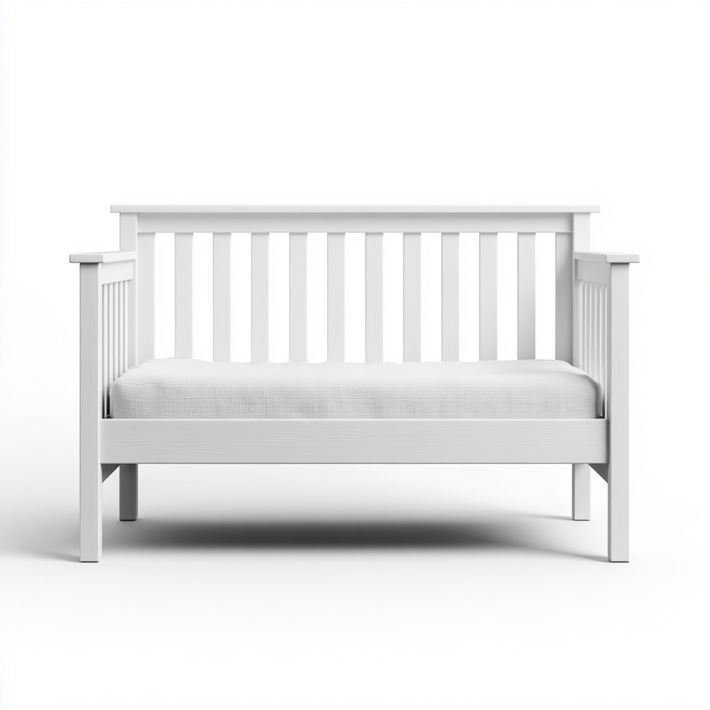 Kinderbett Massivholz 150x80x95 cm Weiß Gitterbett-Klassik-Oakupshop