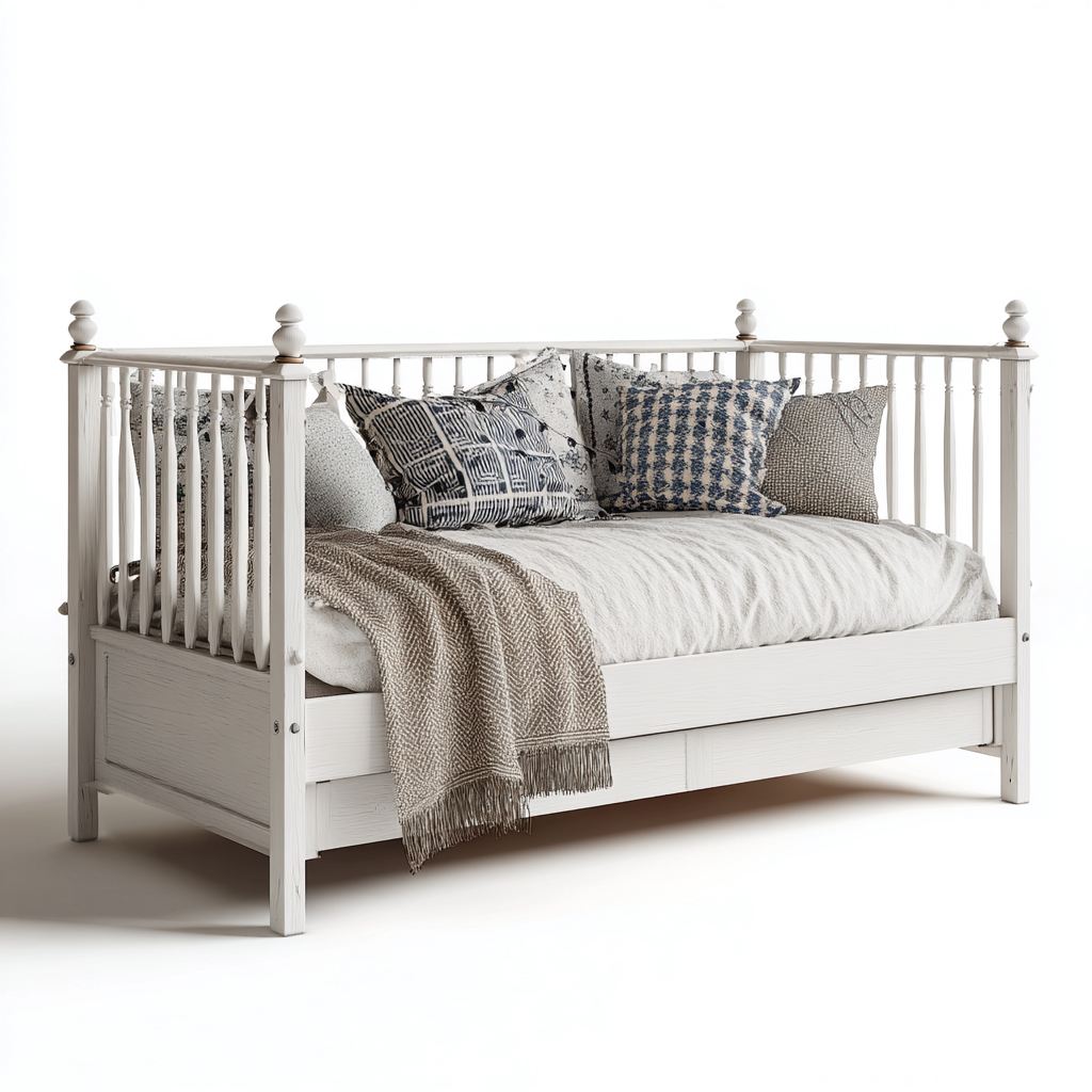Schlafsofa Massivholz 205x100x110 cm - Weiß - Klassisches Design-Oakupshop