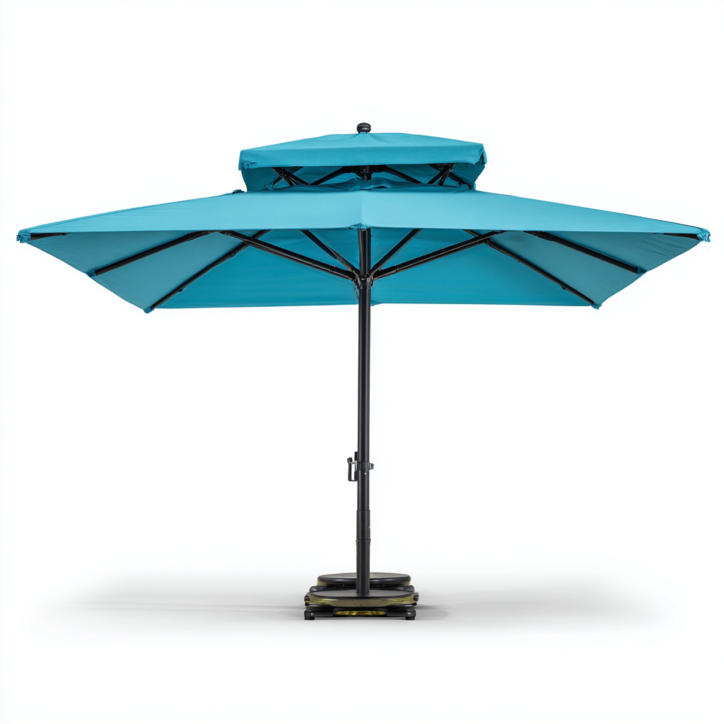 Gartenschirm Polyester 280x280x250 cm - Blau - Metallgestell-Oakupshop
