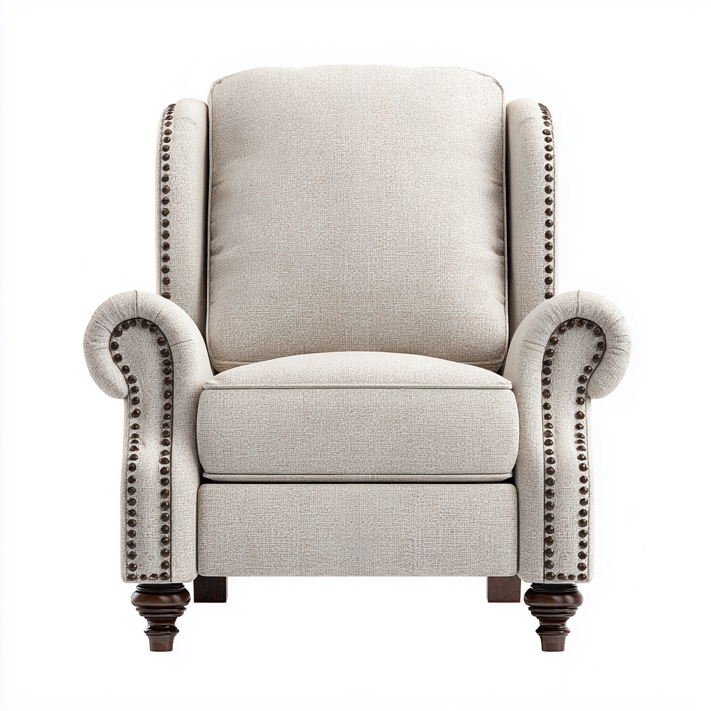 Liegesessel Stoffpolster 92x90x110 cm - Beige - Klassisches Design-Oakupshop