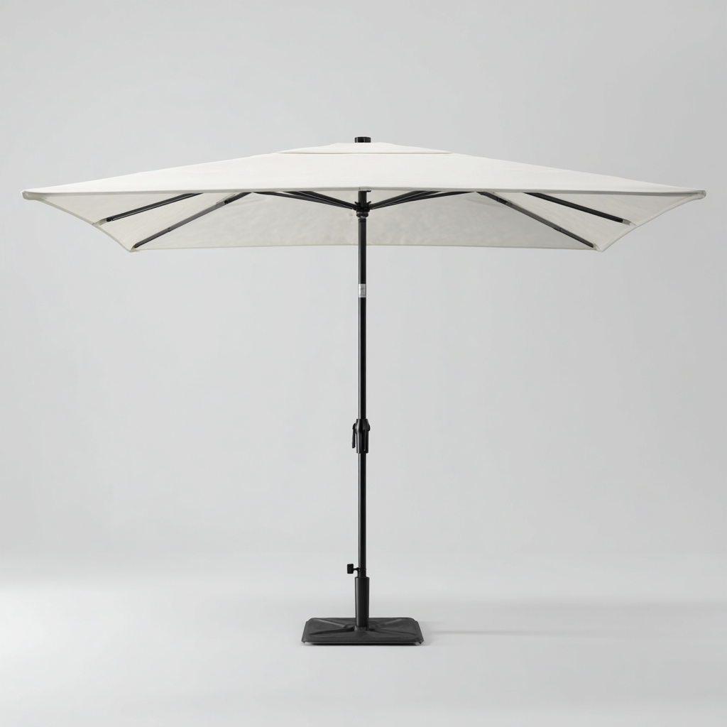Gartenschirm Polyester 270x270x245 cm - Weiß - Metallgestell-Oakupshop