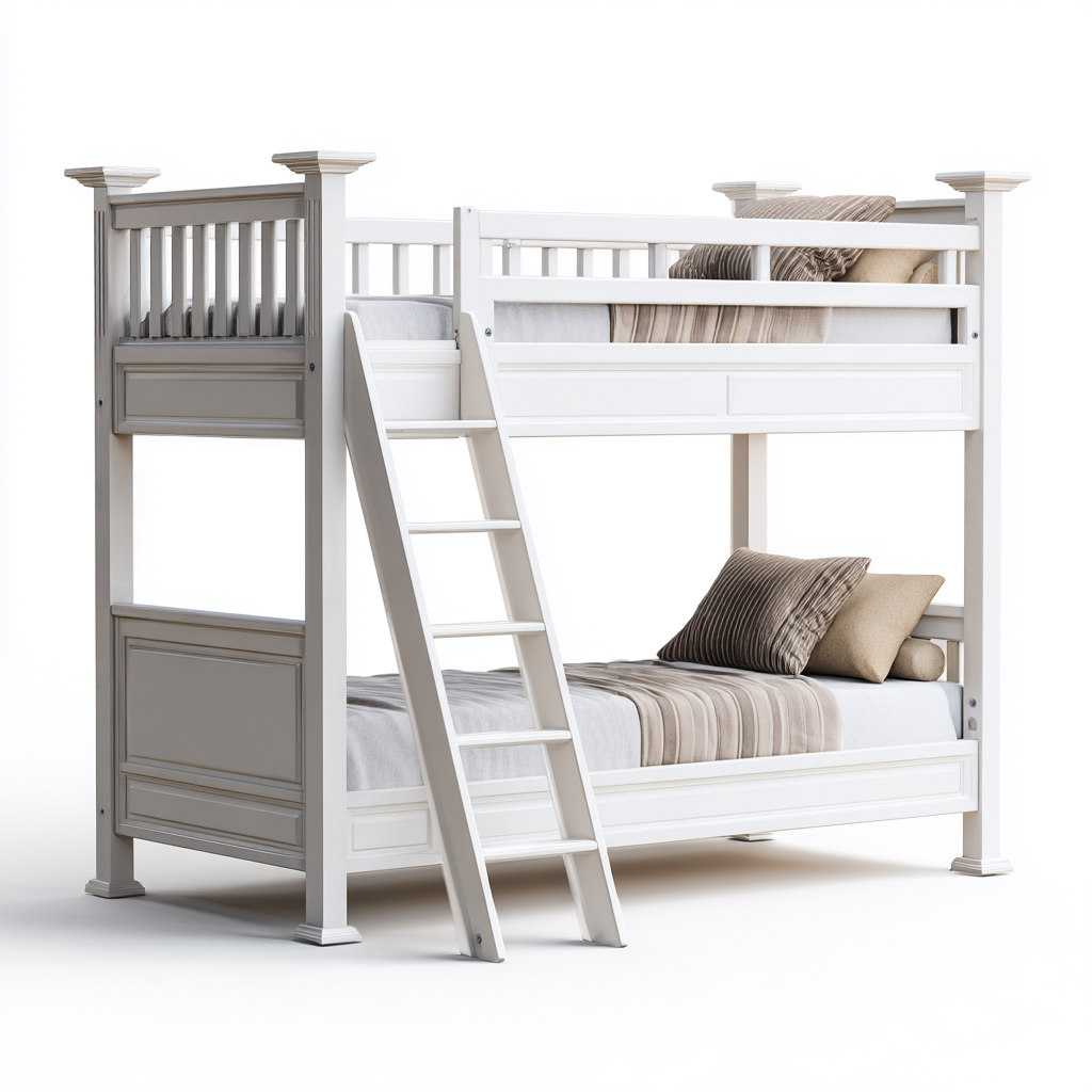 Kinderbett Massivholz 210x105x185 cm Weiß Etagenbett Klassisches Design-Oakupshop