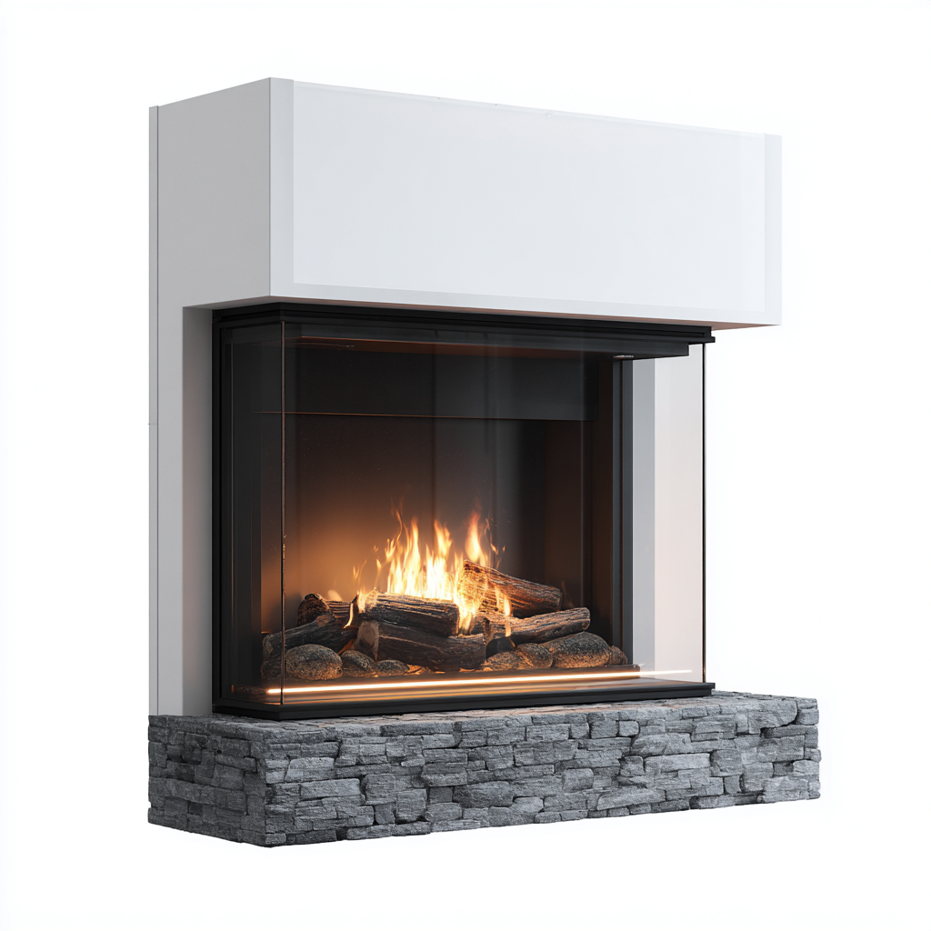 Kamin elektrisch Standkamin Glasfront 135x40x110 cm Weiss - moderner LED Holzflammeneffekt-Oakupshop