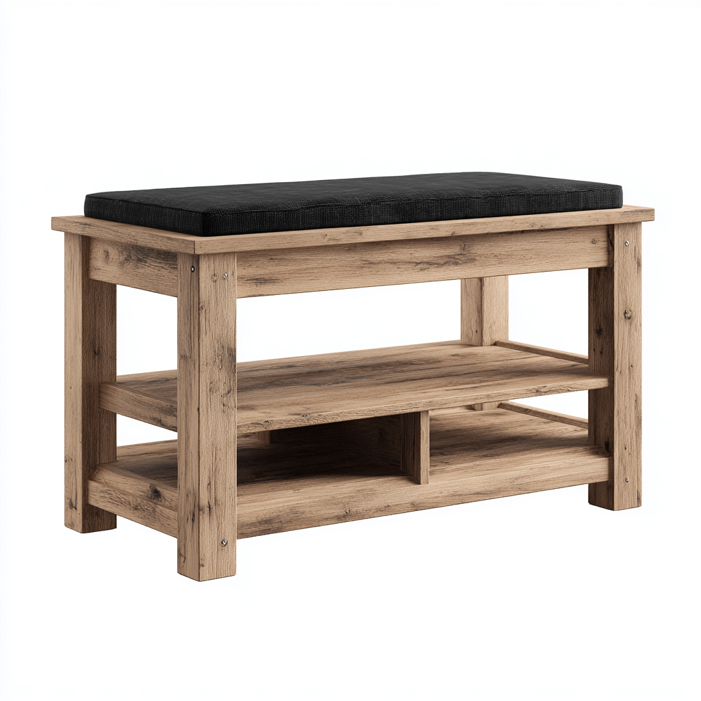 Schuhschrank Holz 80x35x50 cm - Braun-Schwarz - Modernes Design-Oakupshop