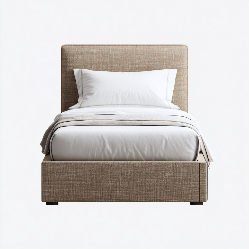 Einzelbett Stoff 200x90x110 cm - Braun - Modernes Design-Oakupshop