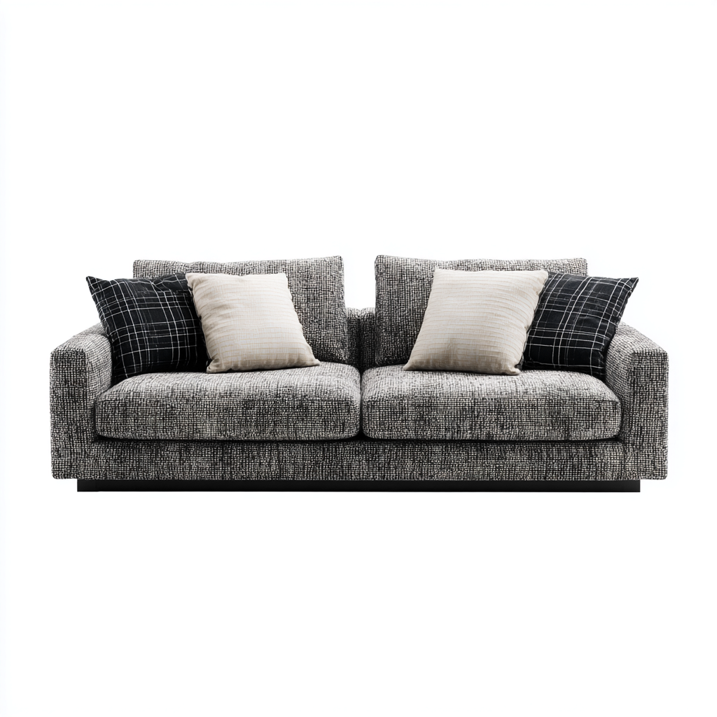 Zweisitzer Sofa Stoffpolsterung 192x94x82 cm - Schwarz-Grau - Modernes Design-Oakupshop