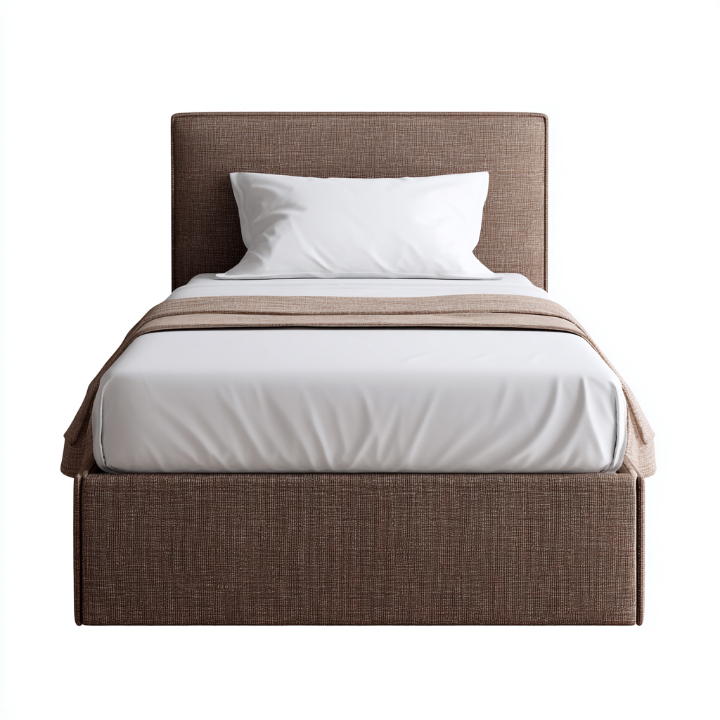 Einzelbett Stoff 200x90x110 cm - Braun - Modernes Design-Oakupshop