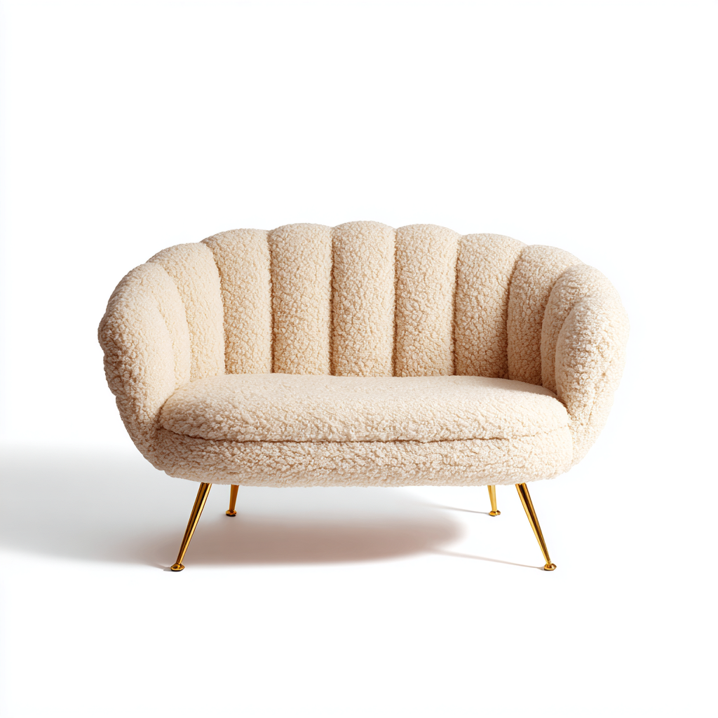 Zweisitzer Sofa Stoffpolsterung 150x78x80 cm - Beige - Modernes Design-Oakupshop