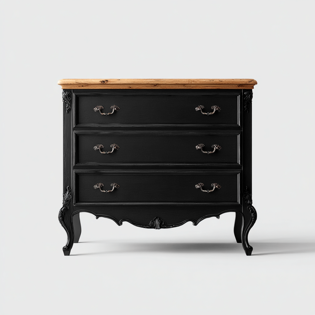 Kommode mit Schubladen Holz 95x45x90 cm - Schwarz Braun - Klassisches Design-Oakupshop